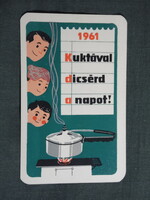 Kártyanaptár, Alumíniumipari vállalat,grafikai,Kukta  1961   (9)