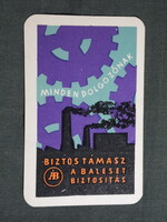 Kártyanaptár,Állami Biztosító,baleset biztosítás,grafikai,gyár  1960   (9)