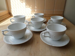 6 db Rosenthal Sanssouci fehér porcelán kávés csésze szett