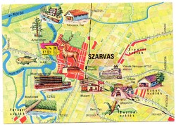 Képeslap: Térkép, Szarvas.