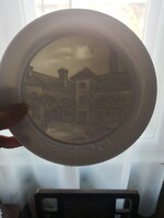 Herendi litofán tányér- a Herendi porcelánmanufaktúra képével, 125. évfordulóra kiadott