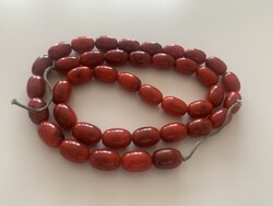 Óriási 85 cm bakelit red cherry bakelite gyöngysor nyaklánc gyöngy necklace beads prayer 110 gr