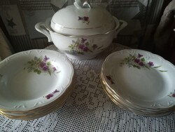 Porcelán /Kahla/ ibolya mintás étkészlet