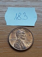 USA 1 CENT 1974  / D,  Abraham Lincoln, Réz-Cink  183