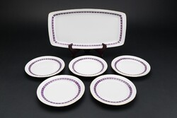 Alföldi porcelán süteményes készlet, jelzett