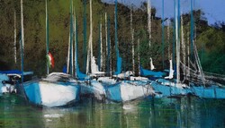Pósa Ede - Est 20 x 34 cm pasztell, papír