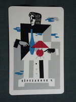 Kártyanaptár,Képcsarnok vállalat,grafikai,képzőművészeti üzletek,Budapest, 1962   (9)