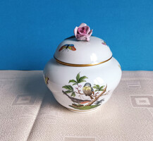 Herendi Viktória Mintás Porcelán Bonbonier Rózsa Fogantyú