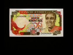UNC - 5 KWACHA - ZAMBIA (Elnöki sorozat 2. tagja!) - 1989