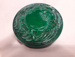 Régi cseh malachit üveg doboz bonbonier