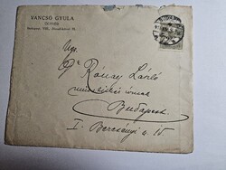1915-ös 6 Fillér bélyeg levélen Budapest