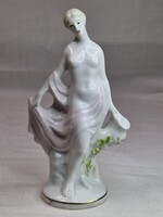 Szép festésű Arpo porcelán korsós női akt figura hibátlan állapotban 13 cm. magas