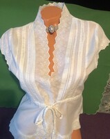 Csipkés, hímzett gyönyörű női pamut kabátka 44-es