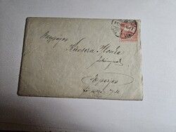 1912-es 10 Fillér bélyeg levélen Budapest