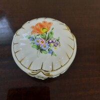 Nagy Herendi virágmintás porcelán barokk bonbonier