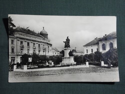 Képeslap,Makó,Béke szálló,Lenin tér,emlékmű látkép,részlet, 1956-