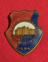 Gépipari technikum Szeged 1894 zománc sapka jelvény