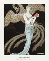 Art deco plakát nagy méretű reprodukciója, 70*50 cm, 'Indulás a kaszinóba' francia poszter