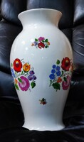 Kalocsai, porcelán 40 cm-es Griff váza arany szegéllyel.Külföldi piacra gyártott.
