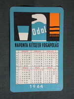 Kártyanaptár,ODOL fogkrém,szájvíz,grafikai, 1964   (9)