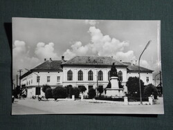 Képeslap,Makó,Béke szálló,Lenin tér,emlékmű látkép,részlet, 1963-
