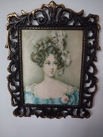 Szépséges nagy méretű fém keretben selyemképnyomat