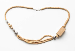 Vintage ethno nyaklánc - csont/fa collier - bohém etno boho folk art