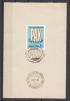 PAX 20 éves a Szakszervezeti Békemozgalom 1969 - elsőnapi bélyegzés