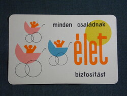 Kártyanaptár,Állami Biztosító,grafikai,életbiztosítás,babakocsi,1964   (9)