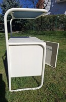 Bauhaus?, régi, csővázas, vaslemez, kórházi éjjeliszekrény