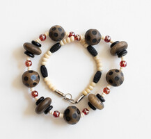 Vintage ethno nyaklánc - csont collier - bohém etno boho folk art