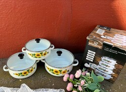 Napraforgó mintás edények lábas