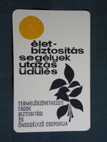 Kártyanaptár,Állami Biztosító,grafikai,életbiztosítás, 1964   (9)