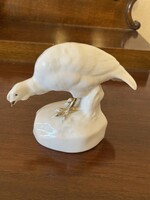 Zsolnay antique porcelain figurine guinea fowl gilded from the 20s-30s