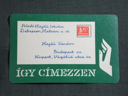 Kártyanaptár,Magyar Posta,grafikai,levél címzés, 1964   (9)