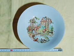 Porcelán gyermek tányér mesefigurás - Békakirály - mély 18,5x3,5cm KAHLA GDR