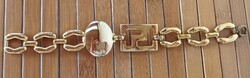Aranyozott modern széles karlánc - karperec - jelzett Made in Italy