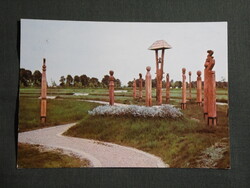 Képeslap,Mohács,Történelmi emlékpark,sírjelek és harangláb látkép,részlet, 1979-