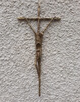 Jelzett Erwin Huber bronz feszület, 1983.