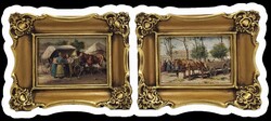 2db Carolus Pállya : Piaci jelenet festmény - 50873