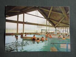 Képeslap,Mezőkövesd,Zsóri gyógyfürdő,strand,fedett medence látkép,részlet 1973-