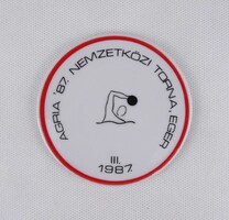 1U921 Agria '87 Nemzetközi Torna, Eger - Hollóházi porcelán emlékplakett