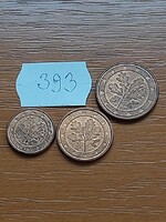 NÉMETORSZÁG 1 + 2 + 5 EURO CENT Acél réz bevonattal, 393
