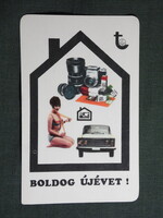 Kártyanaptár,Takarékszövetkezet,Moszkvics autó,női modell, 1970   (9)