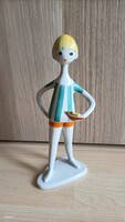 Ritka! Retro Kőbányai porcelán Starndoló fiú