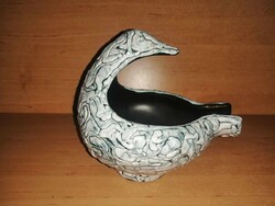 Gorka repesztett mázas kerámia madár