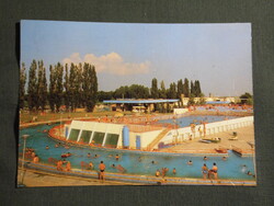 Képeslap,Mezőkövesd,Zsóri gyógyfürdő,strand,medence,park látkép,részlet 1986-