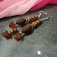 Borostyán  és bambusz szett, extrém és egyedi 8 cm-es