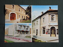 Képeslap,Mezőkövesd,mozaik,Matyó ház múzeum,bolt,színház,mozi látkép,részlet 1976-