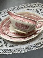 Nagyon szép régi, pink dekoros Villeroy & Boch"Burgenland" 3 részes mártás-, tejszín  kínáló készlet